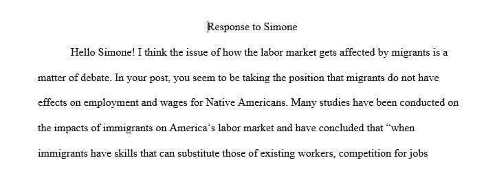 I believe the charge that immigrants flood the labor market and drive down wages in the United States