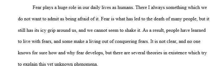 Use a theory of fear to explore a social or contemporary issue that involves fear and loosely connect it to Frankenstein