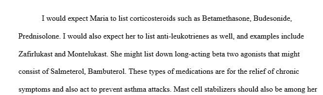 What do you expect Maria's to list as her home medications