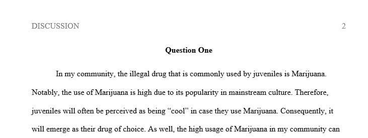 What illegal drug do you believe is most commonly used by juveniles in your community