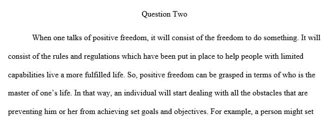 What is the difference between positive and negative freedom