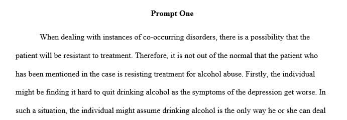What reasons can you think of that might lead this client to be resistant to treatment for alcohol abuse