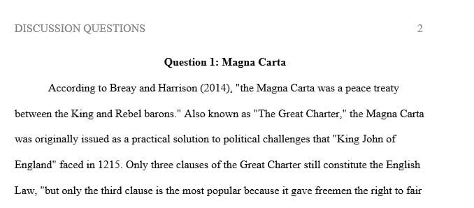 What role did the Magna Carta play in our Bill of Rights
