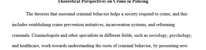 Why are theoretical perspectives on crime relevant in policing