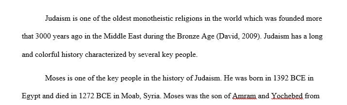 A summary of the life and importance of one key person in Jewish history