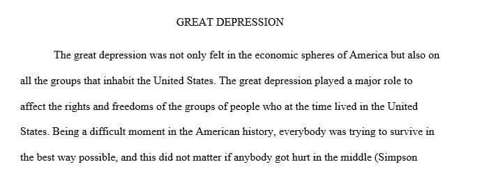 How was freedom rights for the people during the Great Depression 1920 - 1932.