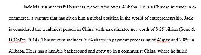 Write a research paper about Jack Ma, He is the co-founder and former executive chairman of Alibaba group.