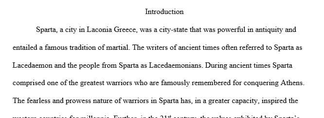 Analyze how Sparta laid the foundation for modern military values.