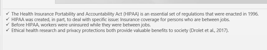 Complete an 5-8 slide presentation on the importance of HIPAA regulations.