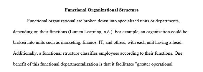 Conduct research to learn more about the following organizational structures