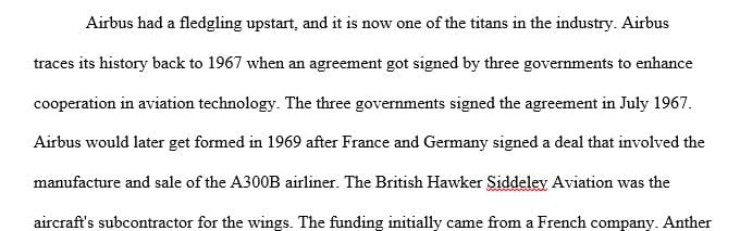 Essay about Airbus (abstract and outline provided)