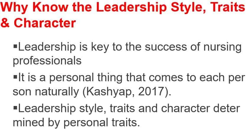 Explain why it is important for nursing professionals to be aware of their personal leadership style 