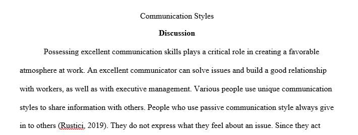 How do you use assertive, aggressive or passive communication styles to cement professional relationships with managers