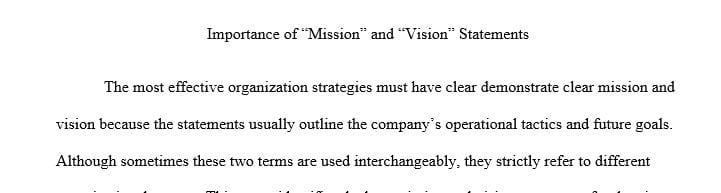 Importance of Mission and Vision Statements in Strategic Planning