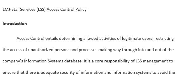 Research access control policies and tailor a policy specifically for LSS.