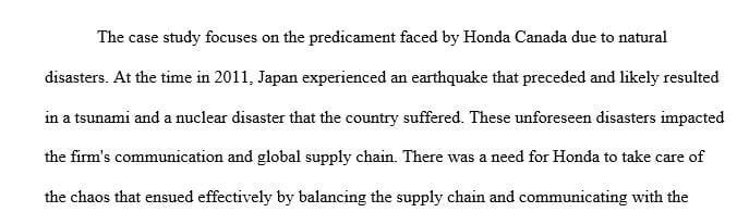 What did Honda’s supply chain managers do right and what did they do wrong prior to the 2011 tsunami
