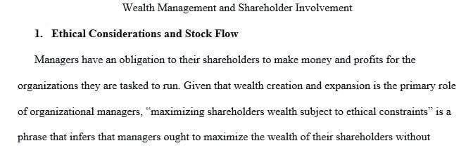 What does it mean to say that managers should maximize shareholders' wealth subject to ethical constraints