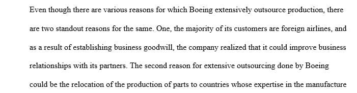 Why did Boeing decided to extensively outsource its production