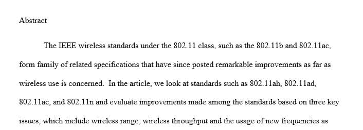 Write a 2-page APA formatted summary on WiFi standards and speeds