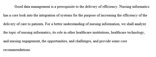 Write a 4-5 page evidence-based proposal to support the need for a nurse informatics in an organization who would focus on improving health care outcomes.