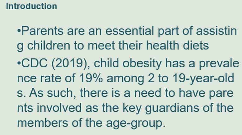 Convey a health risk associated with a health behavior that is related to your health topic of your health communication campaign (CHILDHOOD OBESITY)