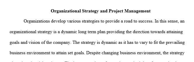 Explain the relationship between a business’s organizational strategy and its projects.