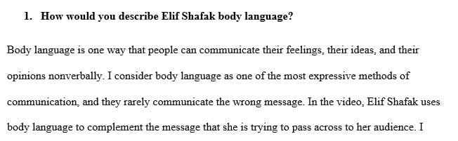 How would you describe Elif Shafak body language