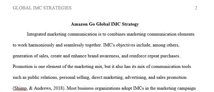 Identify an IMC campaign for your mentor company.