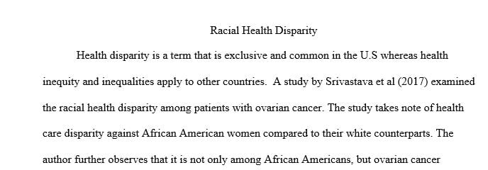 Recognizing health disparities is both a medical, and social responsibility