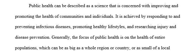 Research and discuss 1 public health issue in the United States today.