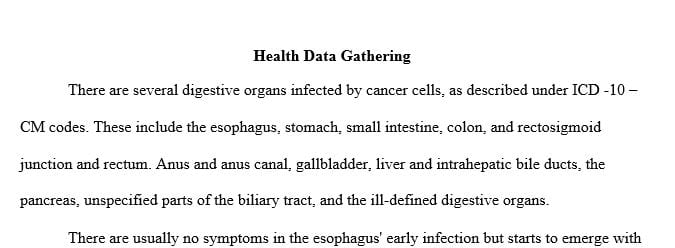Utilize the CDC’s Wonder Data to search for cancer of digestive organs