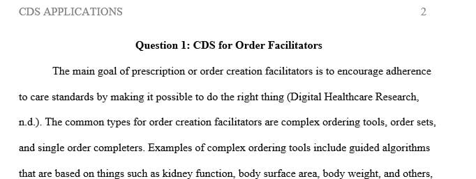 What are the common types of CDS for order facilitators