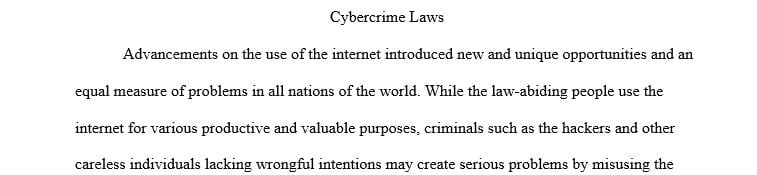 Write a 5-8 page term paper on a topic of your choice related to cybercrime