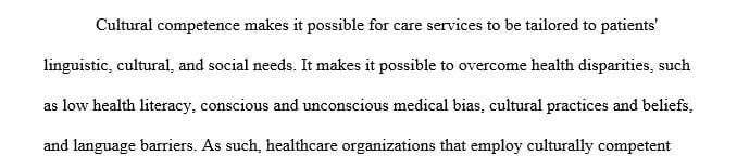 Based upon current evidence-based research explain how cultural competence improves health outcomes.