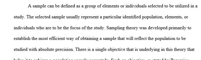 Describe sampling theory and provide examples to illustrate your definition