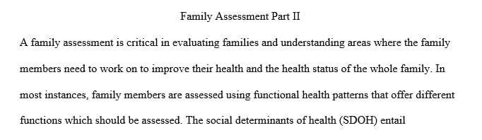 Describe the SDOH that affects the family health status.