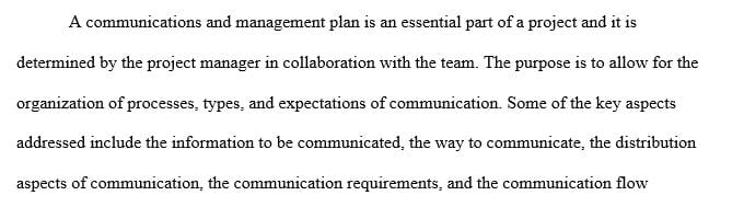 Develop a communication management plan.