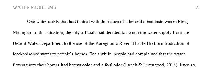 Find a water utility that has or had to deal with a taste and odor issue in USA