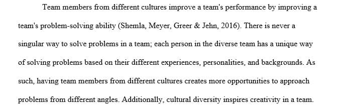 How does having members of different cultures on a team affect the team's performance