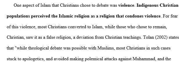 Identify ONE of TWO aspects of Islam which Christians singled out for debate and attack.