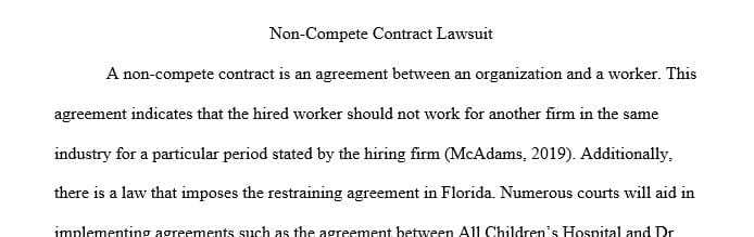 Provide potential arguments for both parties regarding the breach of the non-compete contract lawsuit.