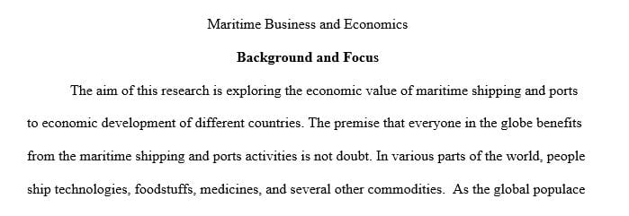 Topic is Maritime Economics and Business.