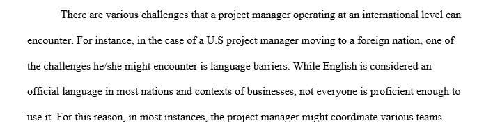 What challenges may arise if a U.S. project manager moves to a foreign country to manage a project for 5 years