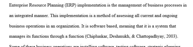 How do you define the process of ERP Implementation