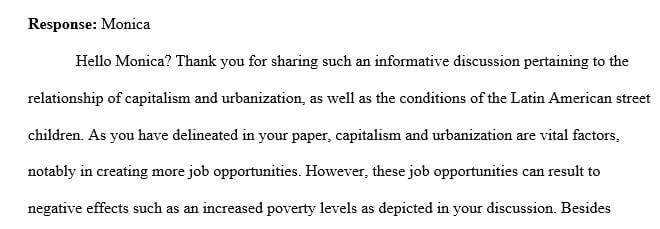 The relationship of capitalism and urbanization made poverty worse than it otherwise would have been in major cities in the U