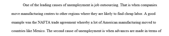 What are the main causes of Unemployment
