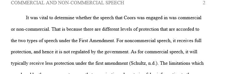 What type of speech (commercial or noncommercial) did the Supreme Court determine that Coors was engaged in