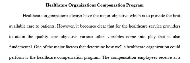 Describe in detail 3-4 goals that a compensation program should attempt to achieve.