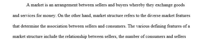 Describing the four basic types of market structures in microeconomics.