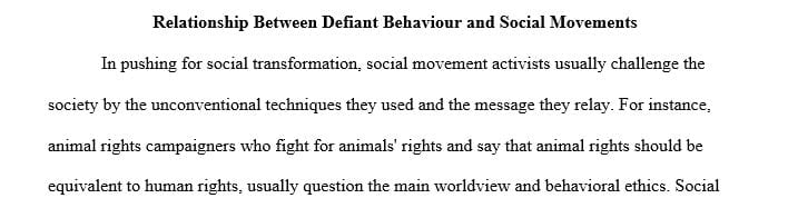 Discuss the relationship between deviant behavior and social movements